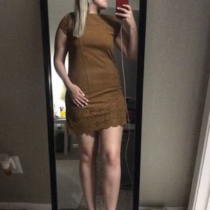 Faux suede dress.